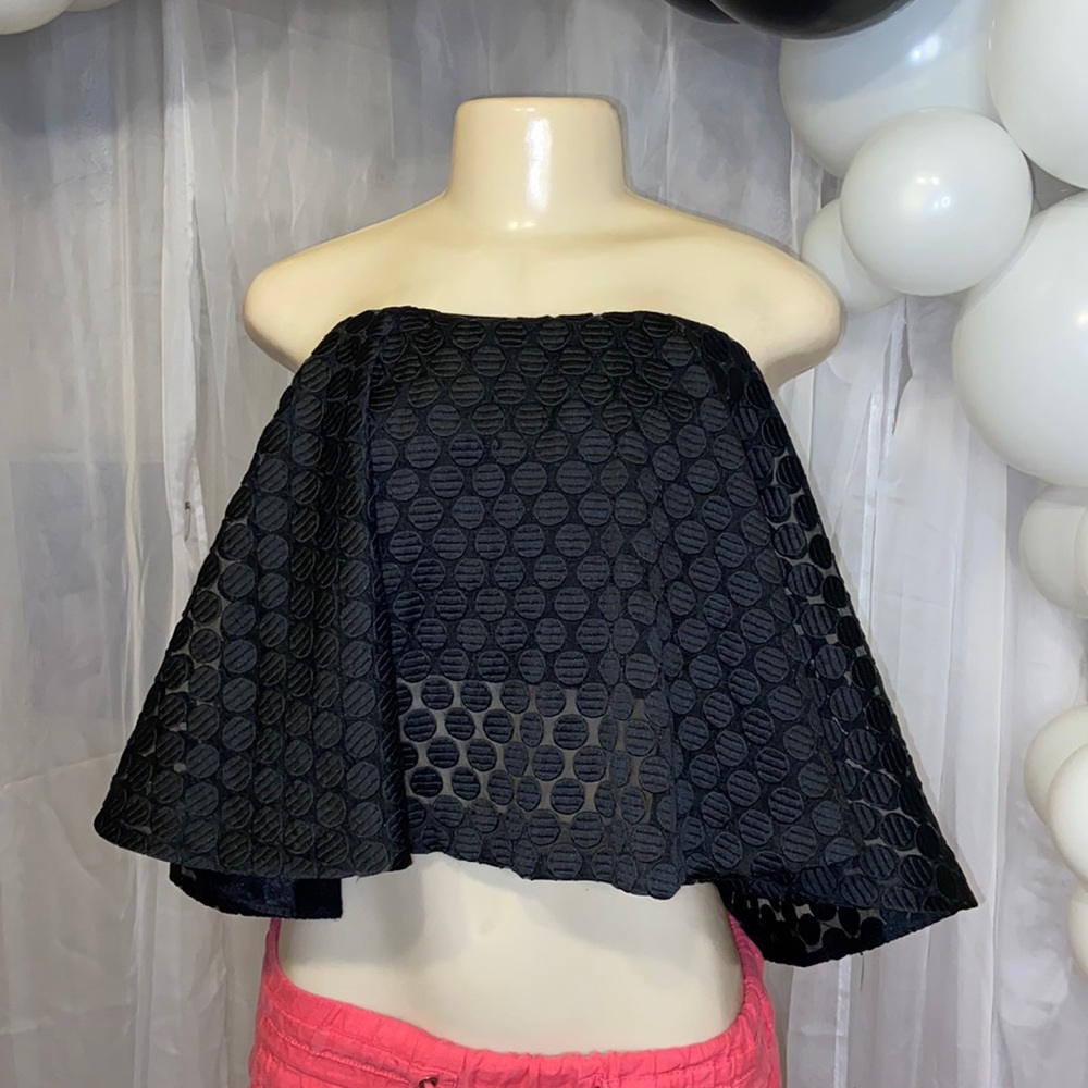 Sexy Nicholas Black Lace Flare Sleeveless Top